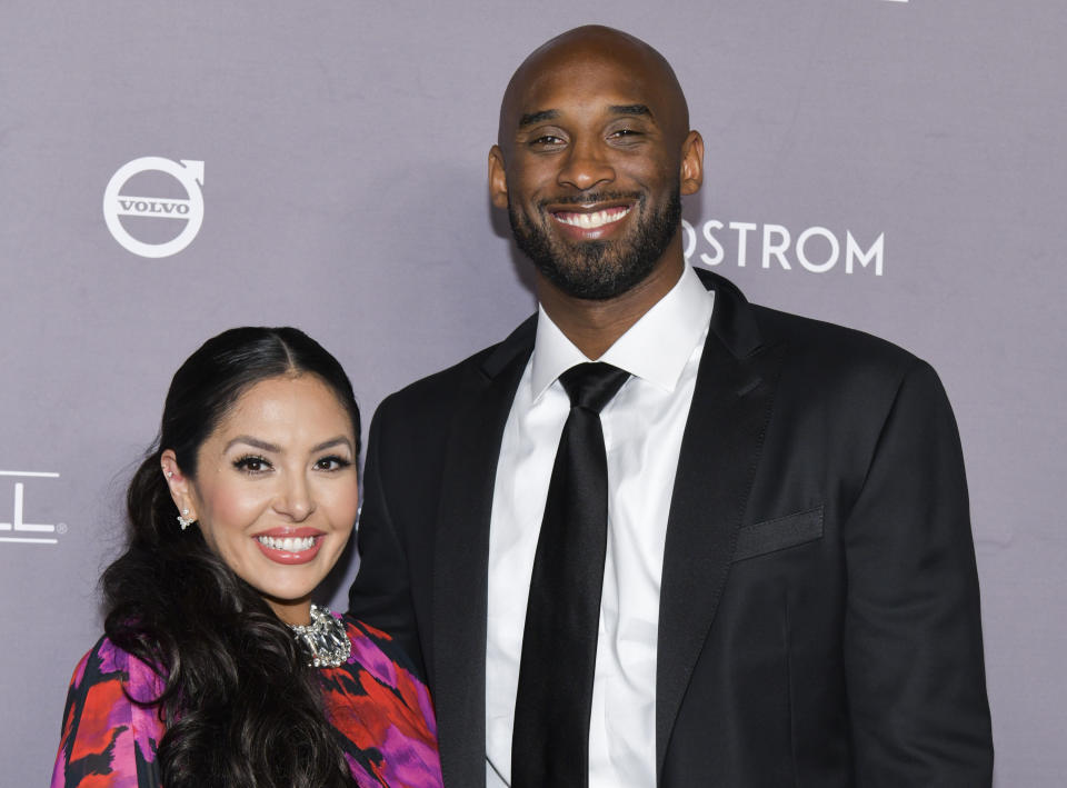 Vanessa Bryant, here with Kobe Bryant in 2019, has honored her late husband and daughter, Gianna, since last year's tragedy.