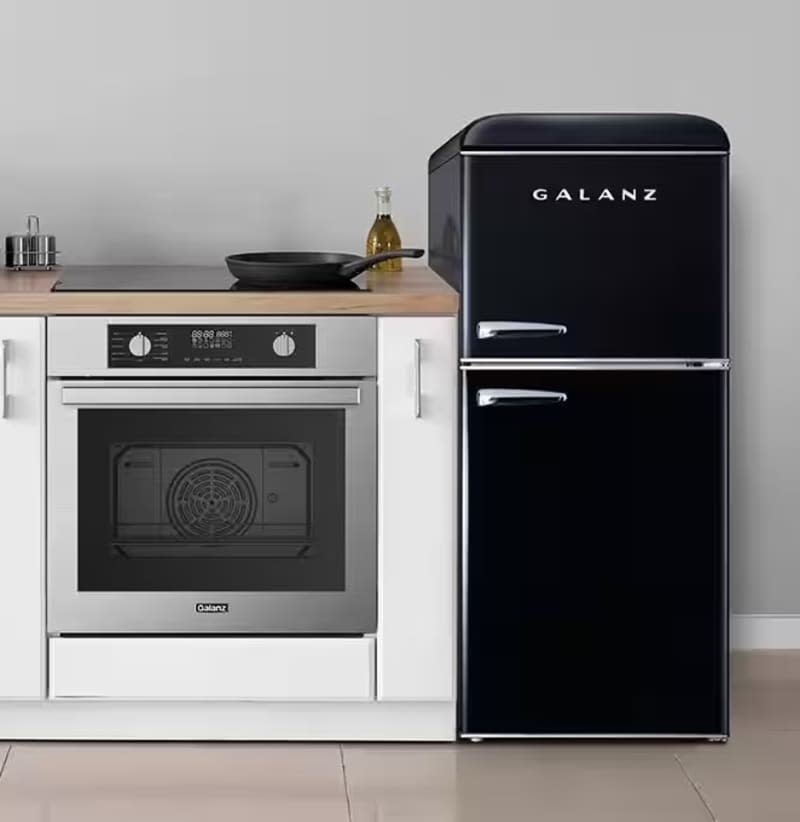 Galanz Retro Mini Refrigerator with Dual Door True Freezer