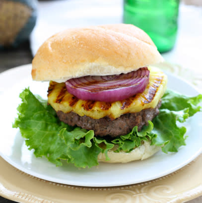 Teriyaki Burgers with Grilled Pineapple