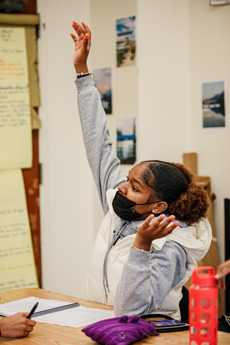 Khia Williams in Brooklyn Preparatory High School’s African American studies AP course (Marc J. Franklin / NBC News)