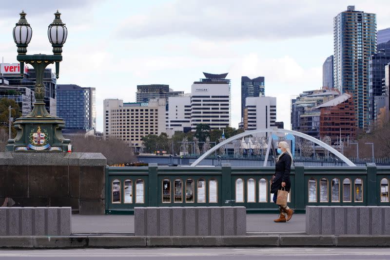 FILE PHOTO: The first day of a COVID-19 lockdown in Melbourne