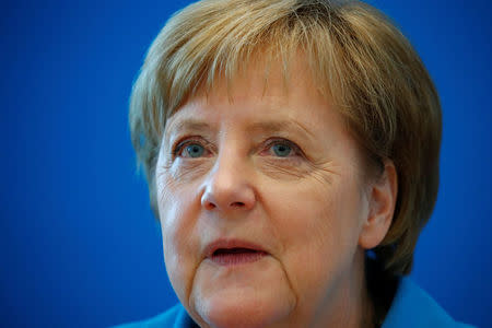 German Chancellor Angela Merkel attends a Christian Democratic Union (CDU) leadership meeting in Berlin, Germany July 1, 2018. REUTERS/Axel Schmidt