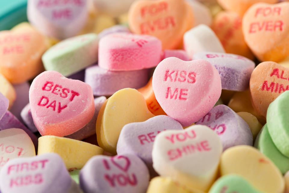 Candy conversation hearts are the nation's most popular Valentine's Day candy.