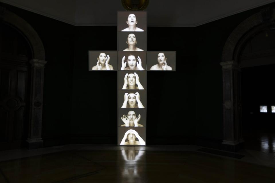 Marina Abramovic's Four Crosses detail at the Royal Academy of Arts.