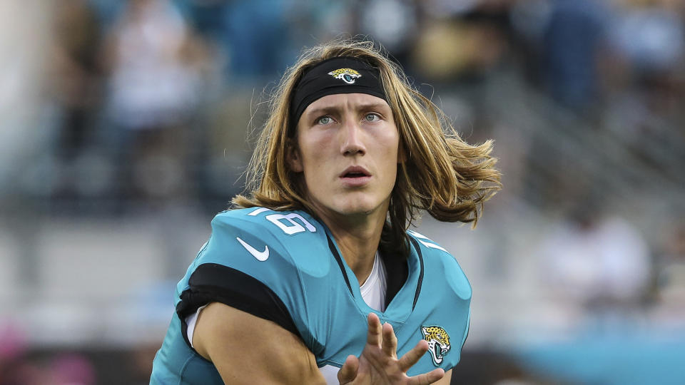 Jacksonville Jaguars quarterback Trevor Lawrence is coming off a trying rookie season. (AP Photo/Gary McCullough)