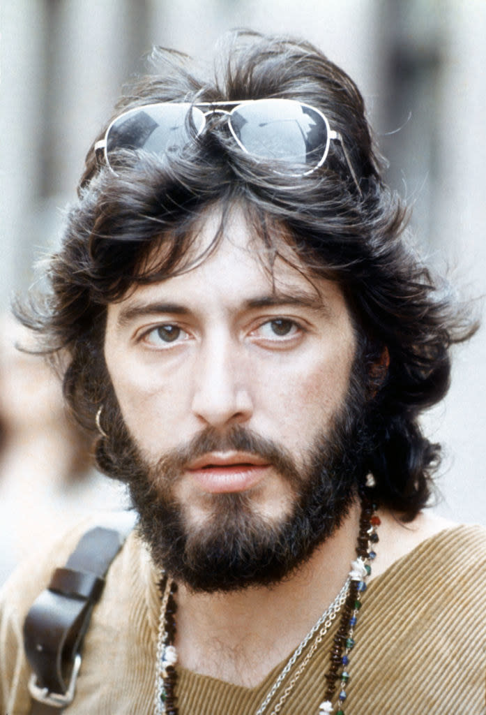 Al Pacino in 1973 on the set of Serpico