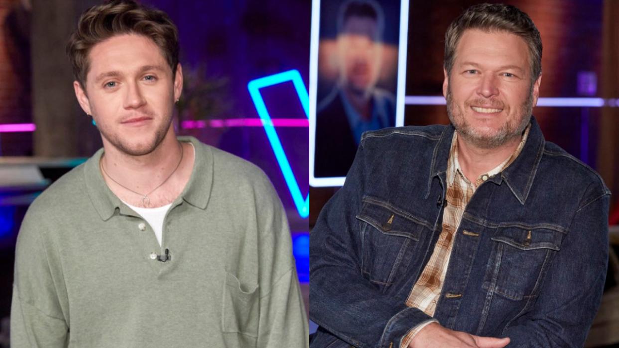  Niall Horan and Blake Shelton on The Voice. 