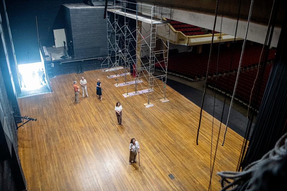 A view of the stage at the Thomas Wolfe Auditorium August 21, 2023.