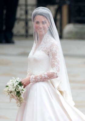 We'd love to see Kate Middleton's wedding gown up close. Photo by Getty Images