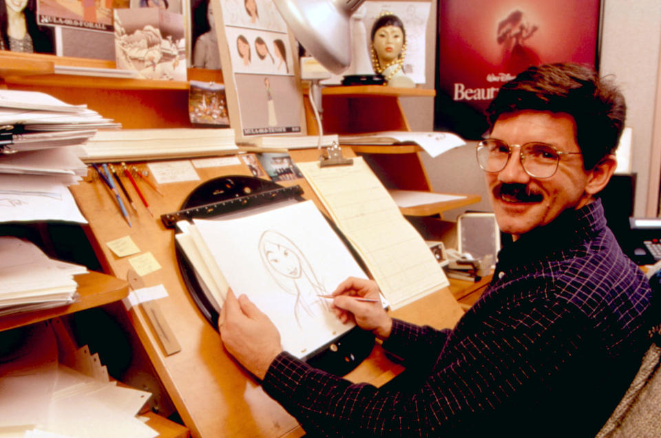 animator Mark Henn sketching Mulan