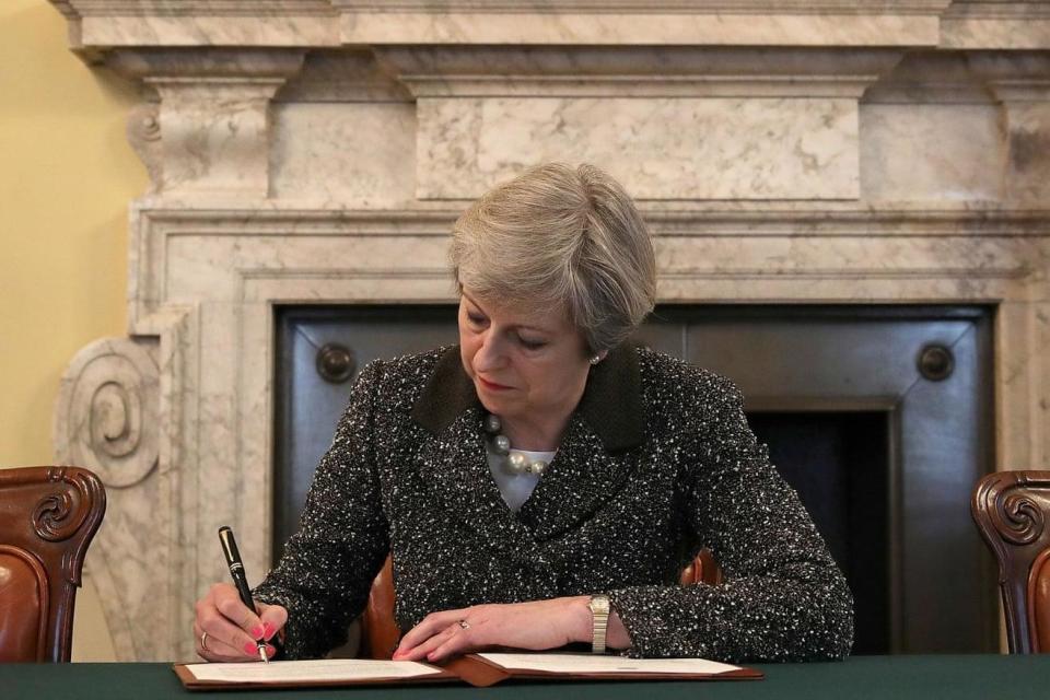 Theresa May wrote to Donald Tusk asking for an extension to the Brexit deadline (file image) (Reuters)