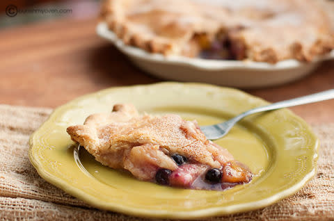 Brown Sugar and Cinnamon Peach Blueberry Pie