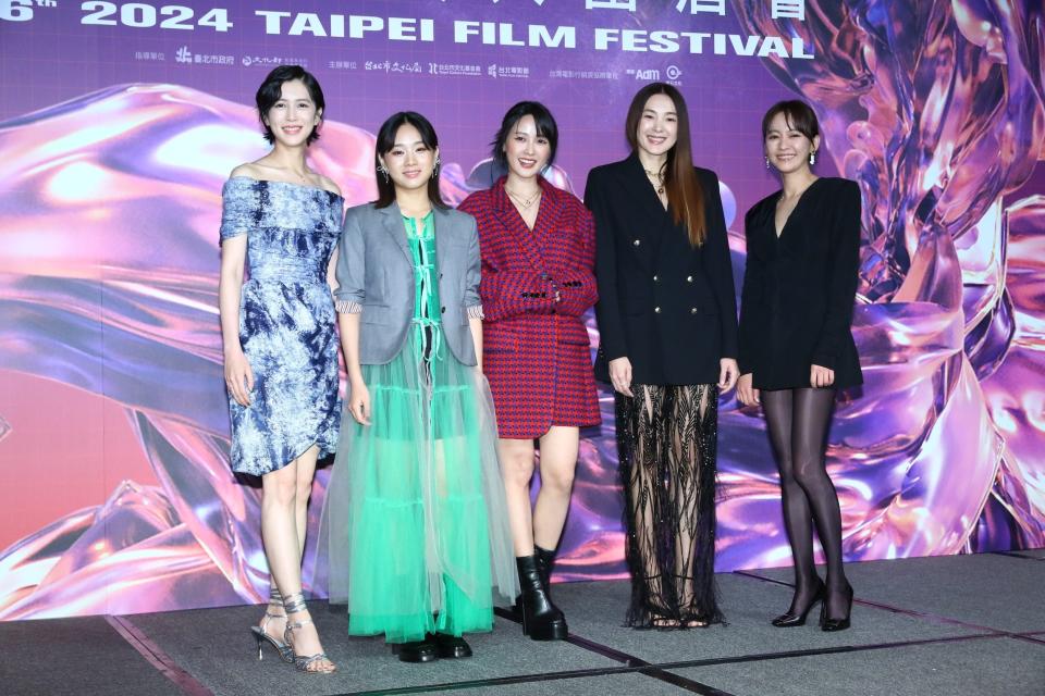 台北電影獎最佳女配角入圍者劉奕兒（左起）、湯詠絮、林艾璇、曾珮瑜、陳意涵。（圖／非凡娛樂）
