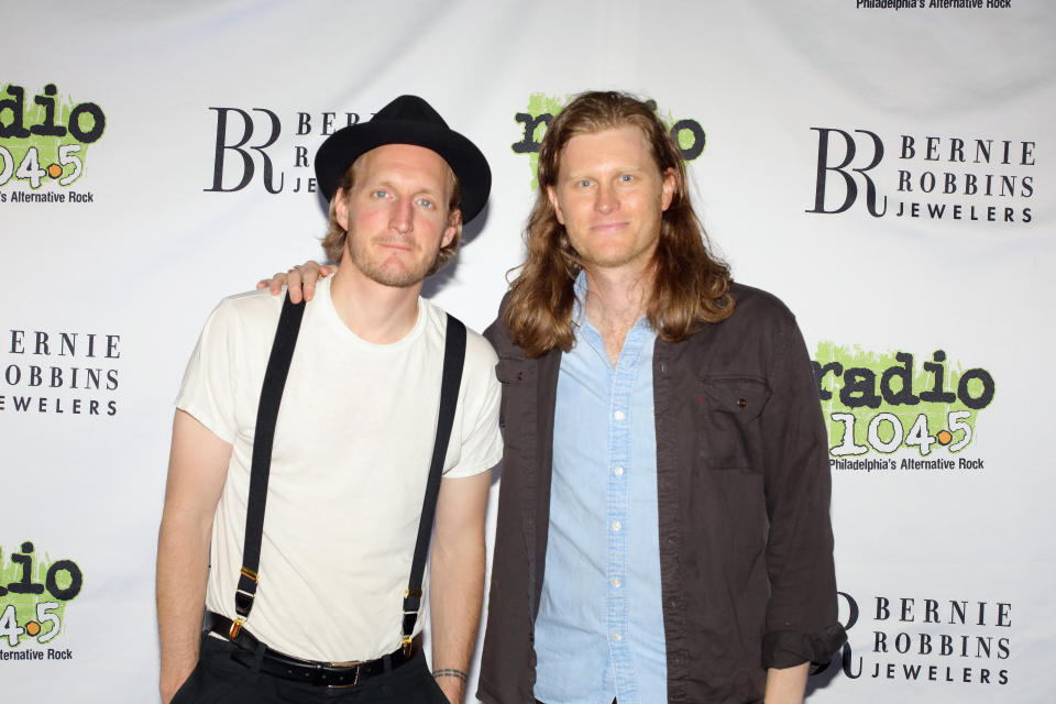 (L-R) Jeremiah Fraites and Wesley Schultz of The Lumineers pose at the Radio 104.5 12th Birthday Celebration June 2, 2019 at BB&T Pavilion in Camden, New Jersey. (Photo: Bill McCay via Getty Images)