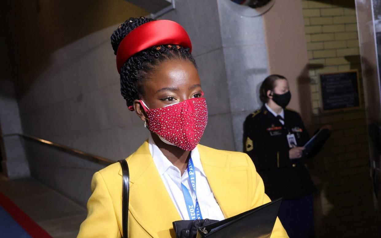 US national youth poet laureate Amanda Gorman wore two masks at Joe Biden’s inauguration - Win McNamee/Getty Images North America