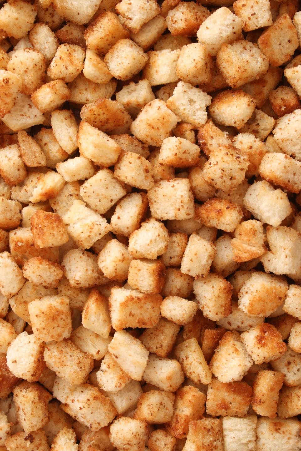 <p>"Croutons are basically big bread crumbs," Xie said. "All you have to do is process them a little bit more and crush them down to size to fit your recipe."</p>