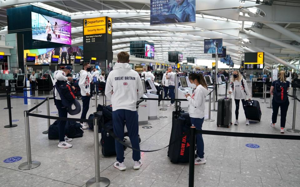 Team GB departing London for the Tokyo Olympics - Andrew Matthews/PA Wire
