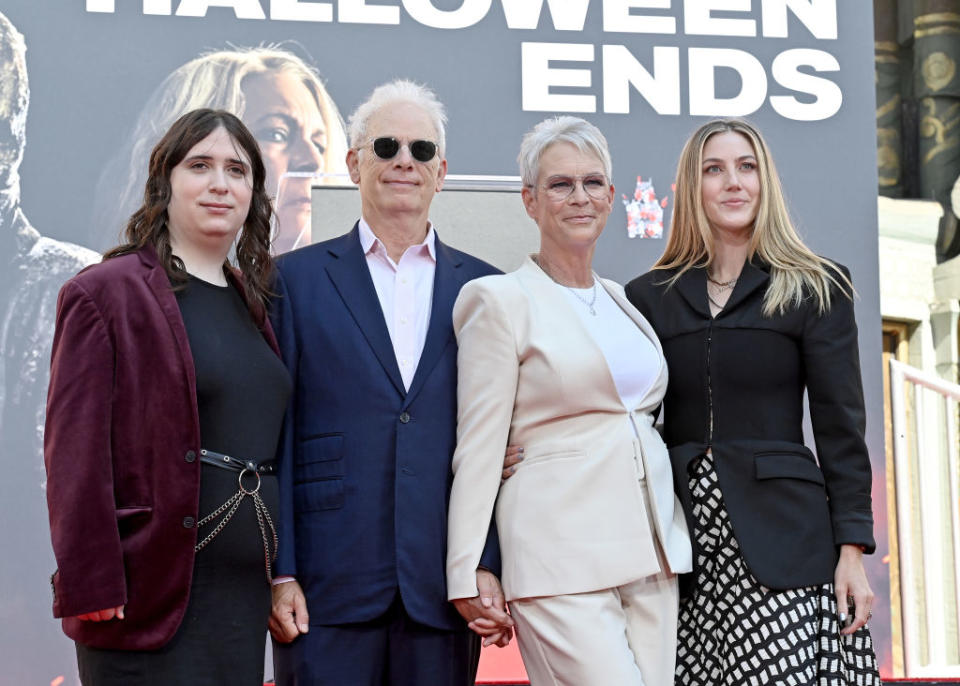 Jamie Lee Curtis with her husband and children