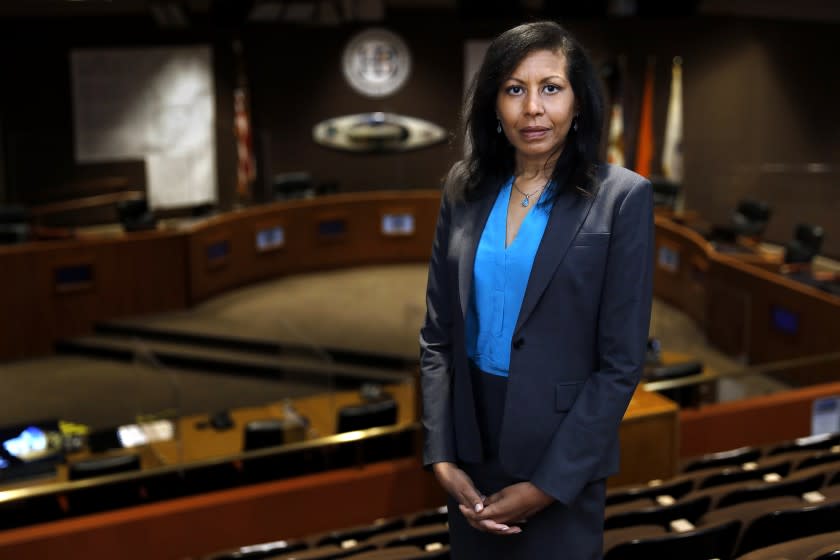 Rhonda Bolton is photographed at Huntington Beach City Hall on Tuesday, August 3, 2021.