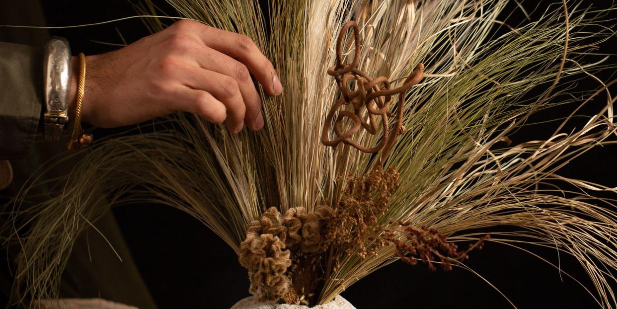 winter floral arrangements dried and preserved flowers