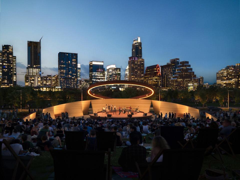 Renderings of Icon's performance pavilion in Austin, Texas