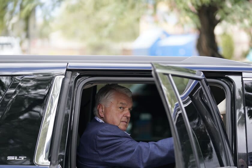 Nevada Gov. Steve Sisolak arrives for a campaign event Tuesday, Nov. 8, 2022, in Las Vegas. (AP Photo/Gregory Bull)