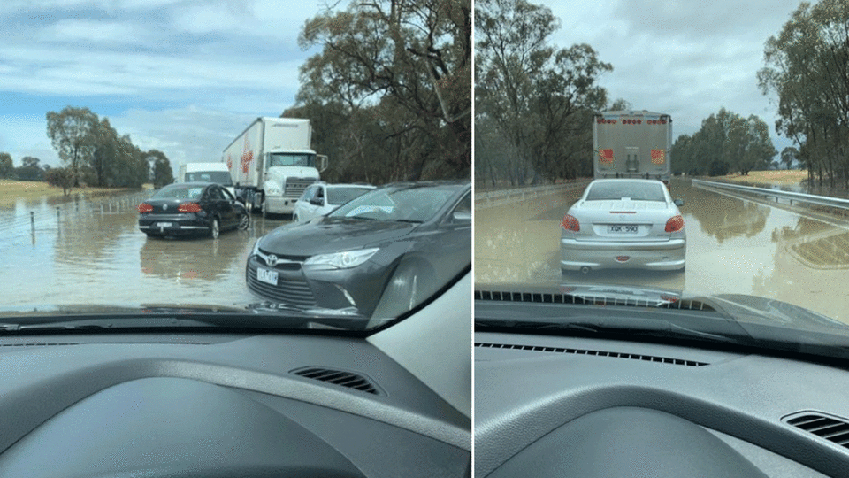 Tropical Cyclone Owen is fuelling wild weather in Victoria. Drivers became trapped on car roofs on a flooded Hume Freeway. 