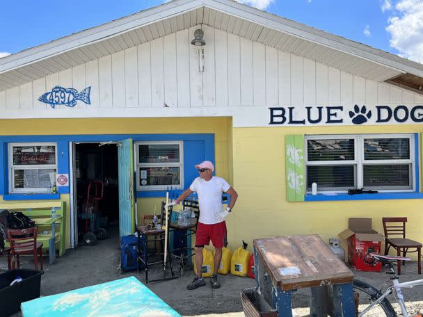 PHOTO: Blue Dog Bar & Grill in Matlacha, Fla., was damaged during Hurricane Ian. (Miles Cohen/ABC News)