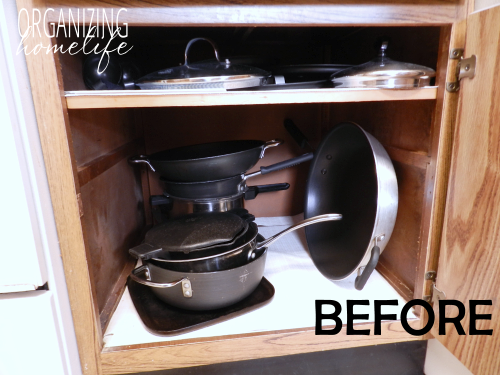 Before: Pathetic Pots and Pans Storage