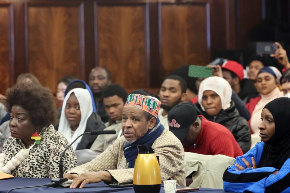 African community leaders spoke about issues the migrants are facing at the City Council hearing. William Farrington