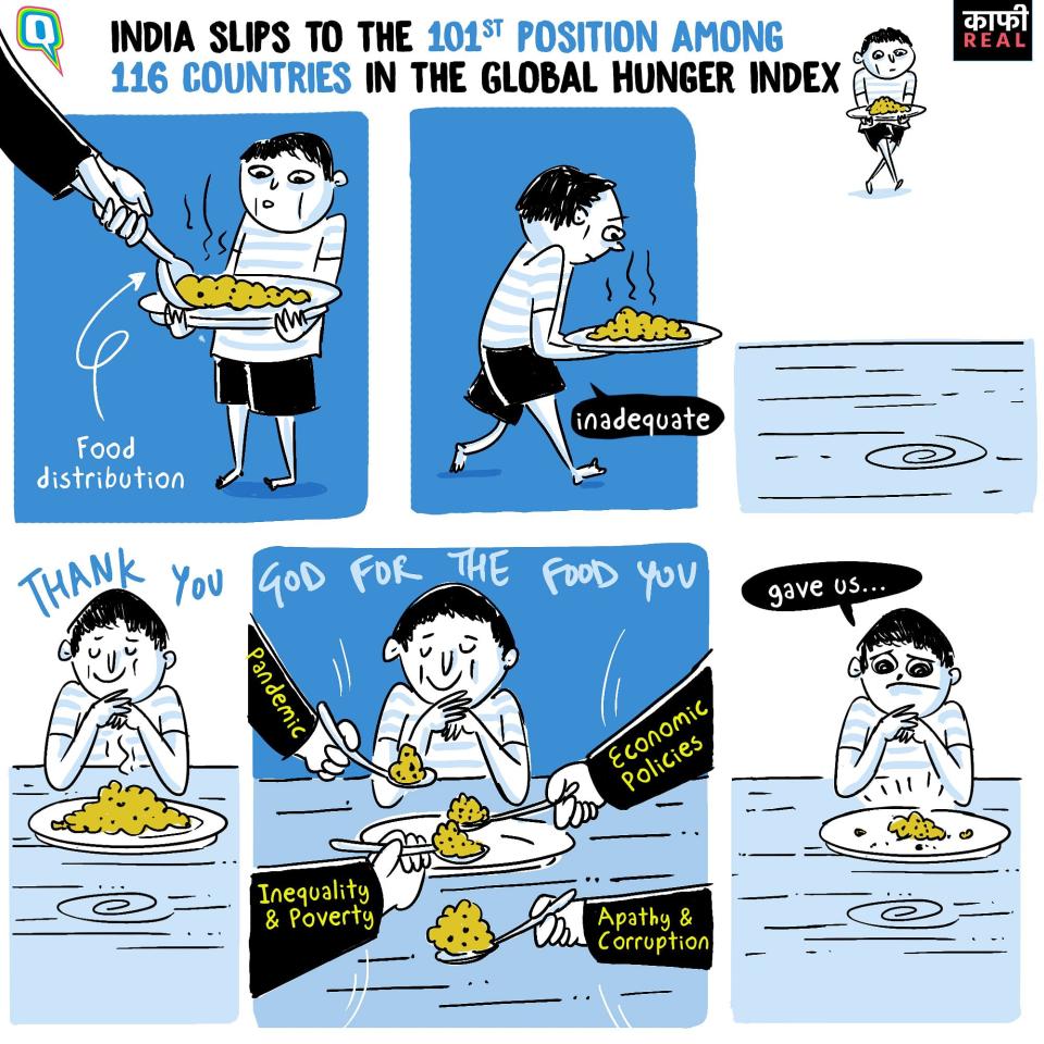 <div class="paragraphs"><p>In 2020, India was ranked 94th out of 107 countries in the Global Hunger Index.</p></div>