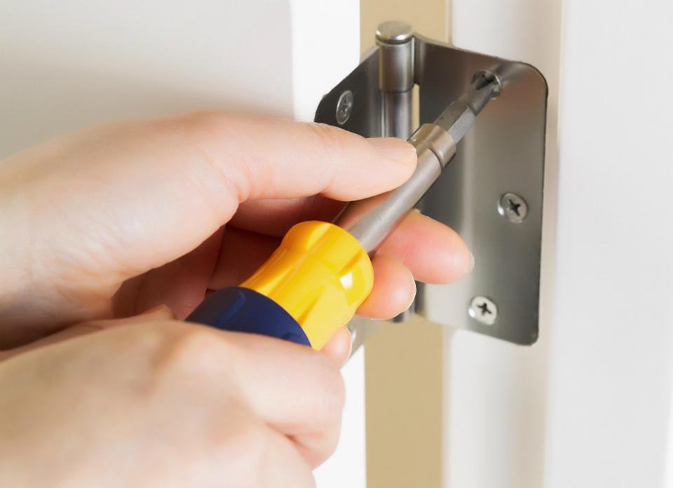 <body> <p>No one loves a squeaky door. To silence yours once and for all, fix the hinge pin. Use pliers to pull out the pin, then coat it in a thin layer of petroleum jelly, a nonstaining lubricant. Tap the pin back into place, then wipe off any excess. Now, say goodbye to that creaky sound! </p> <p><strong>Related: <a rel="nofollow noopener" href=" http://www.bobvila.com/heat-pump-noise/48446-7-house-sounds-you-never-want-to-ignore/slideshows?bv=yahoo" target="_blank" data-ylk="slk:7 House Sounds You Never Want to Ignore;elm:context_link;itc:0;sec:content-canvas" class="link ">7 House Sounds You Never Want to Ignore</a> </strong> </p> </body>