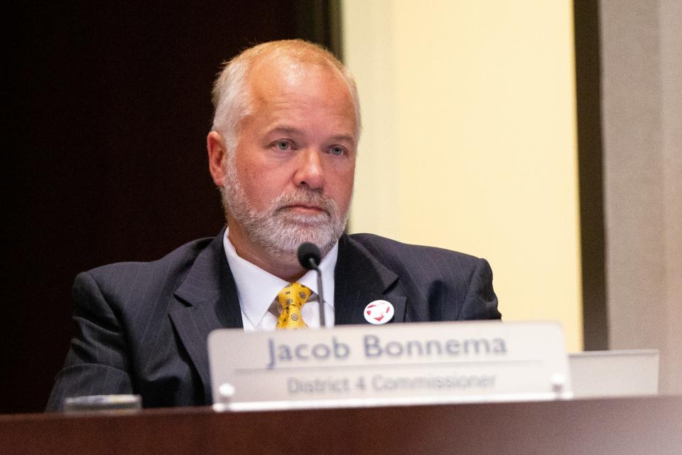 Commissioner Jacob Bonnema sits during the board's evening meeting Tuesday, June 27, 2023, at the Ottawa County Offices in West Olive. 