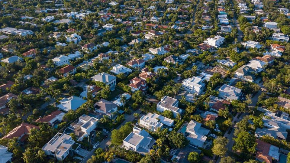 Aerial view of Key Biscayne’s residential area on Tuesday, September 29, 2020. The total dollar volume of home sales in the municipality jumped 43% from June-August over the same period in 2019.