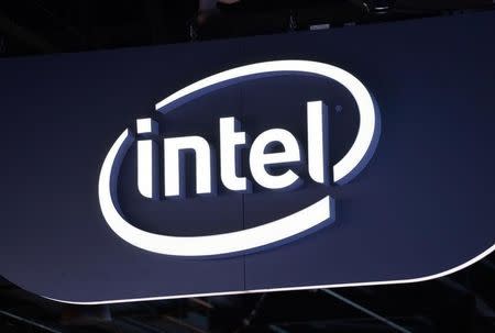 The sign hanging outside the Intel booth is seen at the International Consumer Electronics show (CES) in Las Vegas, Nevada January 6, 2015. REUTERS/Rick Wilking