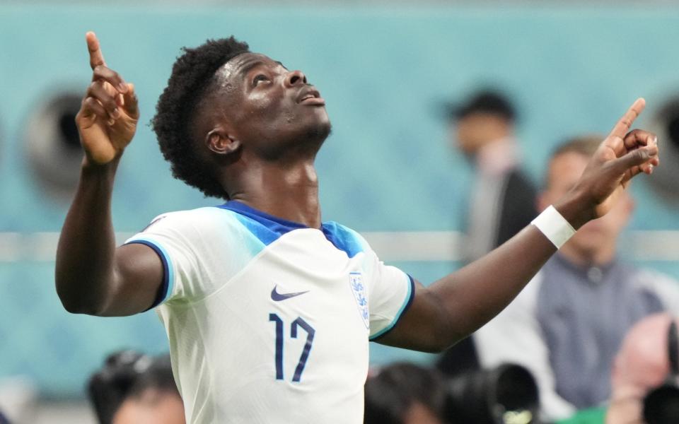 Bukayo Saka - Bukayo Saka and Marcus Rashford enjoy start of road to redemption a year after Euros heartache - Getty Images/Etsuo Hara