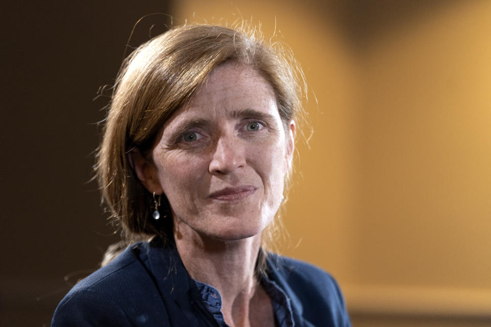 USAID Administrator Samantha Power poses for a portrait after being interviewed by the Associated Press, Thursday, Aug. 4, 2022, at USAID Headquarters in Washington. (AP Photo/Jacquelyn Martin)