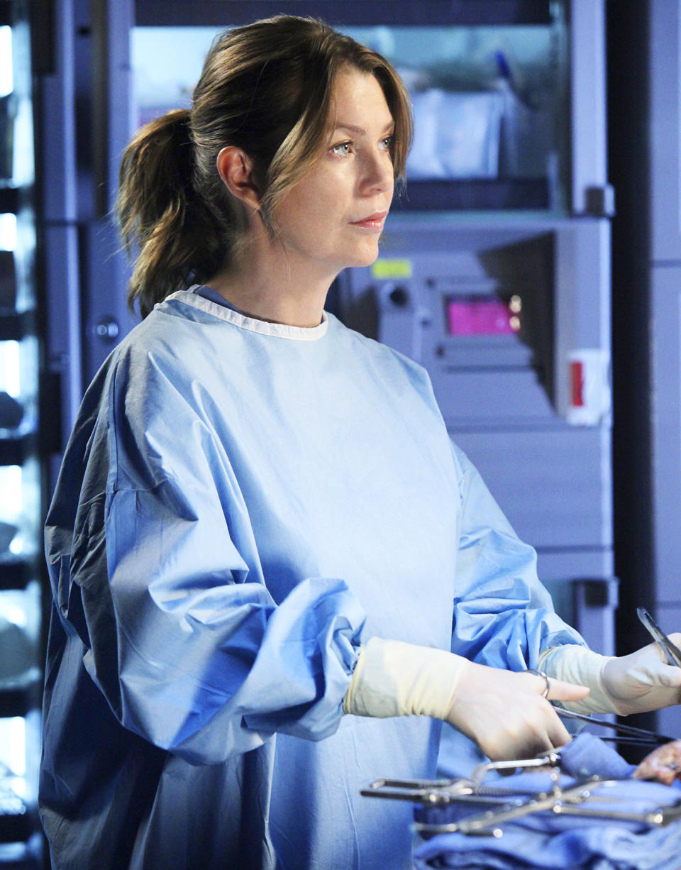 Grey's Anatomy did not film the actress anywhere from the neck down when she was pregnant in its sixth season in 2009. A storyline was later written in of her character Dr. Meredith Grey donating part of her liver to her estranged father in order for Pompeo to start maternity leave. Off screen, the Law & Order alum shares three kids with husband Chris Ivery.