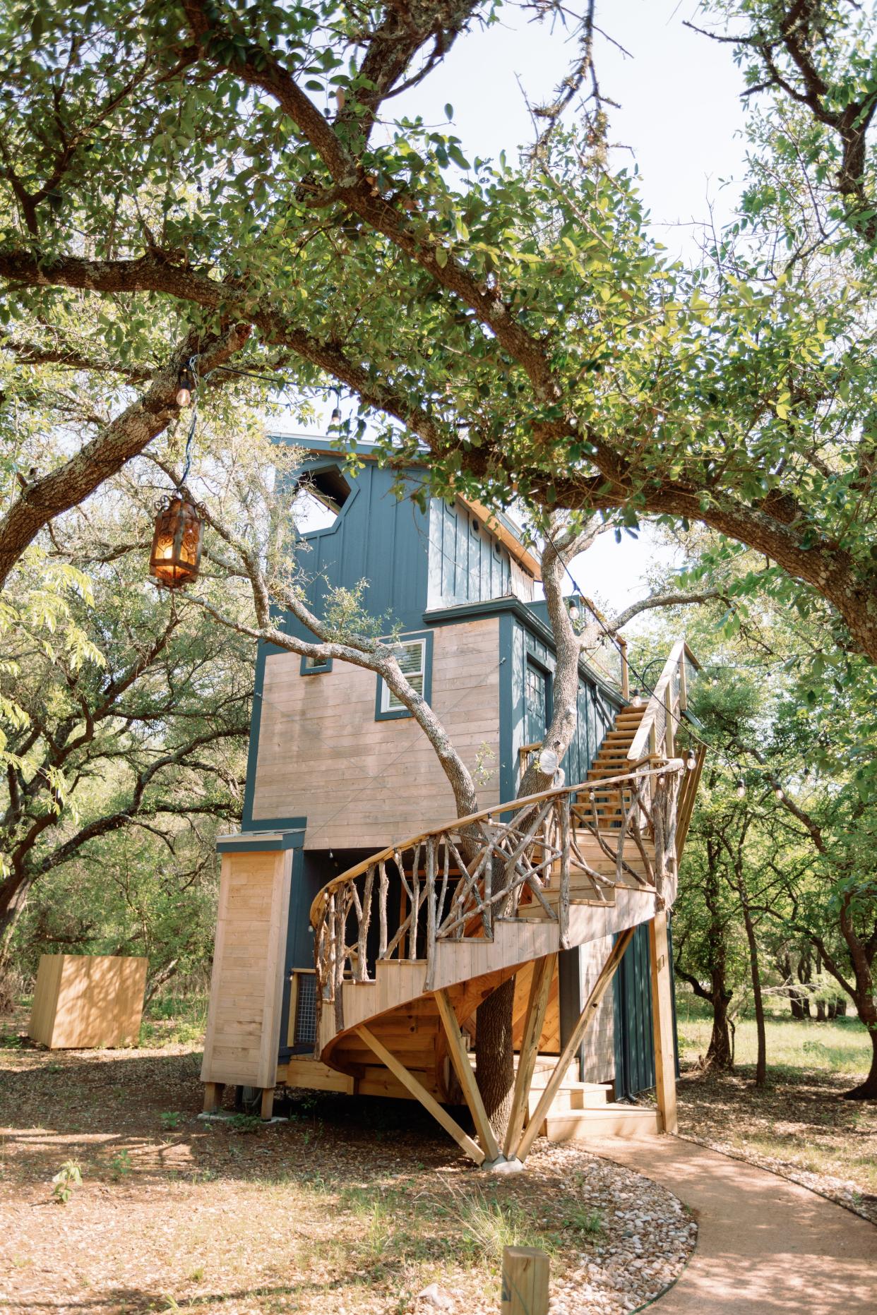 The Acorn treehouse at HoneyTree in Fredericksburg, Texas, which lays in the path of totality for the April 8, 2024 eclipse.