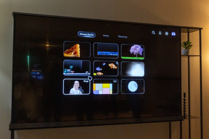 The LG Signature OLED T seen at CES 2024.