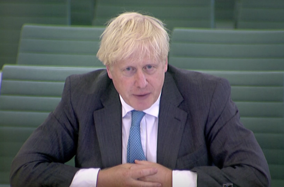 Mr Johnson swore ‘hand on heart, I did not lie to the House’ when grilled by the privileges committee (Reuters TV)