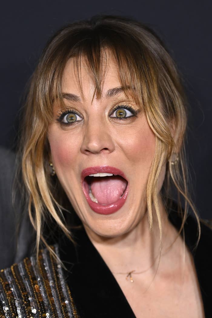 Kaley Cuoco looking surprised