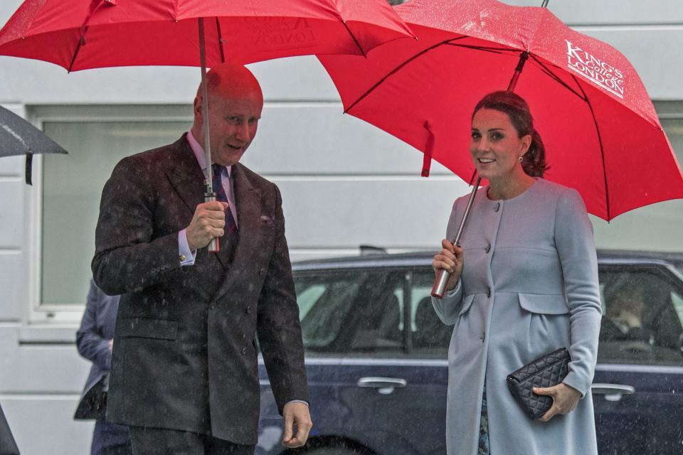 Sir Christopher worked for the Queen for 10 years. Here he is pictured with Kate Middleton in at Kings College London last year. Photo: Getty Images