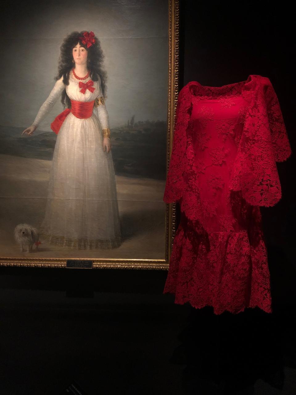 Goya’s The Duchess of Alba in White, 1795, with my shift dress from 1960.