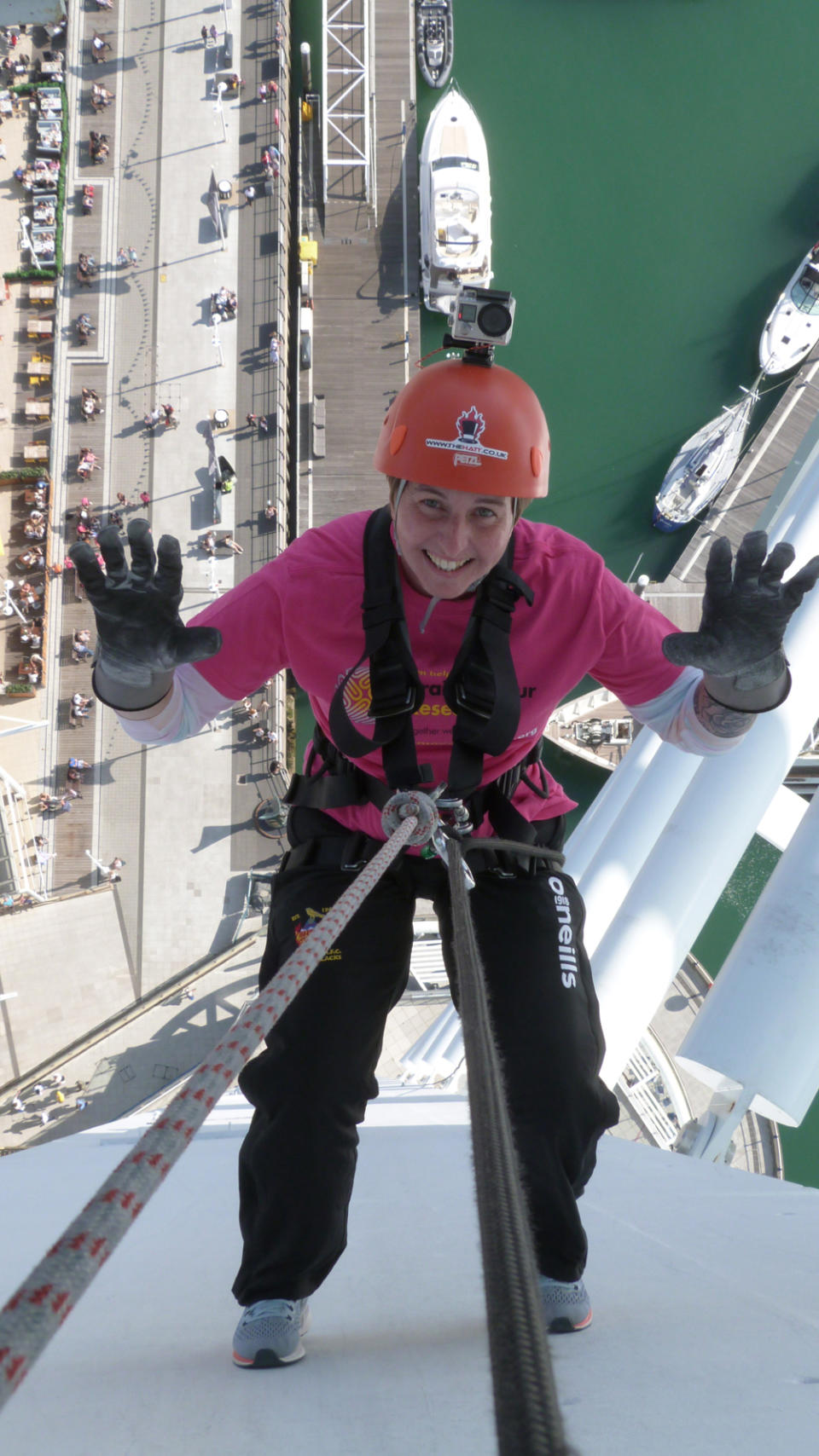 Jenny abseiling down Spinnaker tower PA REAL LIFE