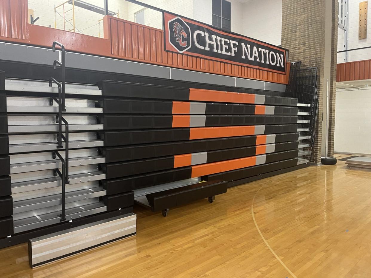 Among the new upgrades for Cheboygan High School's gymnasium complex includes new bleachers, which replace the wooden bleachers that have been present for decades.