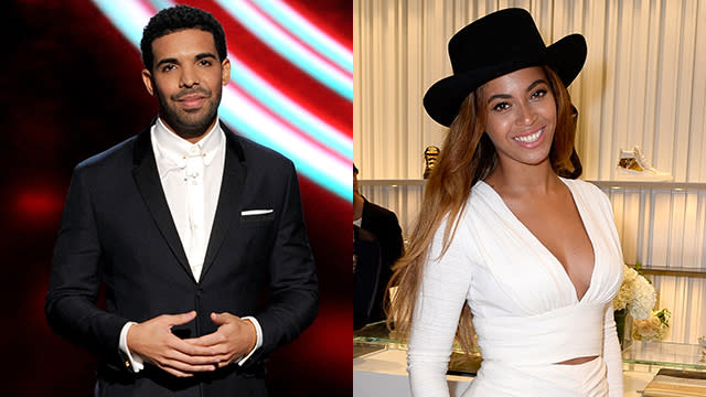 Beyonce and Drake are together again! The two music superstars' new track "Can I" just hit the Internet, their second collaboration following 2013's "Mine." "Can I" will reportedly be on Drake's upcoming fifth studio album, <em>Views From The 6</em>. The new song is a slow jam, featuring the 28-year-old rapper's signature moody beats and confessional lyrics. "Tell you what I think my biggest flaw is/I try to be consistent but I can't," he raps. "Have an honest moment with you right now/Tell me who the f**k you want to be?" <strong>PHOTOS: Beyonce Show Off Her Flawless Body in a Bulls Onesie</strong> For her part, Beyonce surprisingly doesn't sing much. Rather, she continuously asks the question, "Can I, baby?" The leaked song is thought to be an unfinished version of their track, and artist Sal Houdini -- who's featured alongside Drake and Bey -- took to his Instagram to react. "Wait what?... The f**k just happened?!?!" he wrote. "I didn't mean to do this it was just for fun." <strong>WATCH: What Happens When a Comedian Makes Fun of Drake -- While He's Watching?</strong> Watch Selena Gomez rap to Drake's "Preach" in the video below!