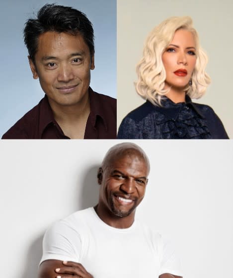 Clockwise from top left: Michael Ordoña, Rebecca Crews and Terry Crews.