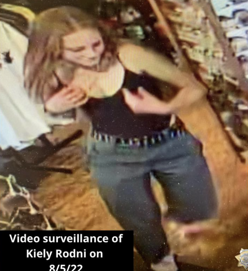 Surveillance footage of Kiely at a Truckee business hours before she vanished (PCSO)