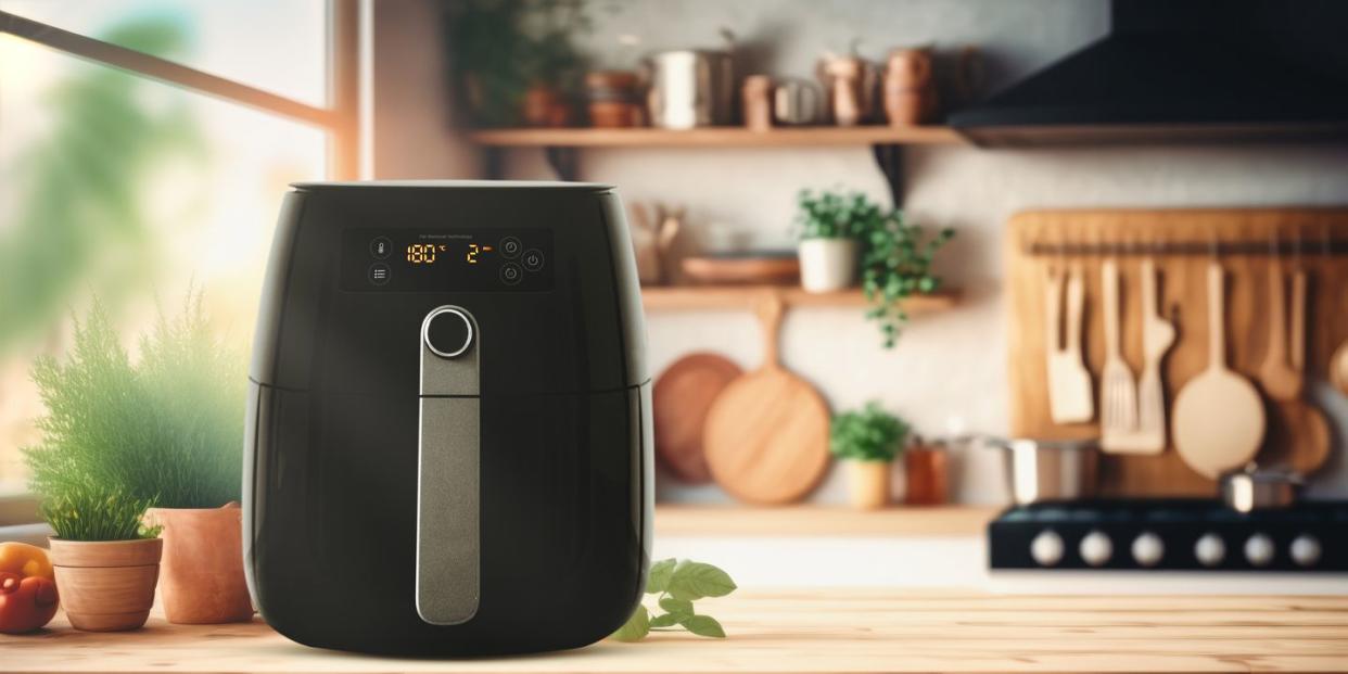 an air fryer in a kitchen